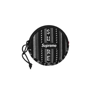 Supreme Woven Stripe Coin Pouch 'Black'