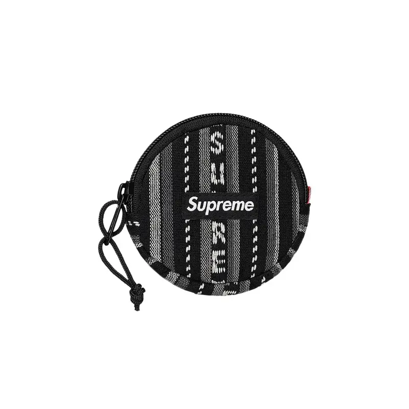 Supreme Woven Stripe Coin Pouch &apos;Black&apos;