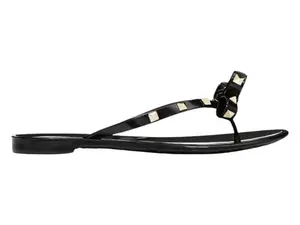Valentino Rubber Rockstud Thong Sandals Black (Women's)