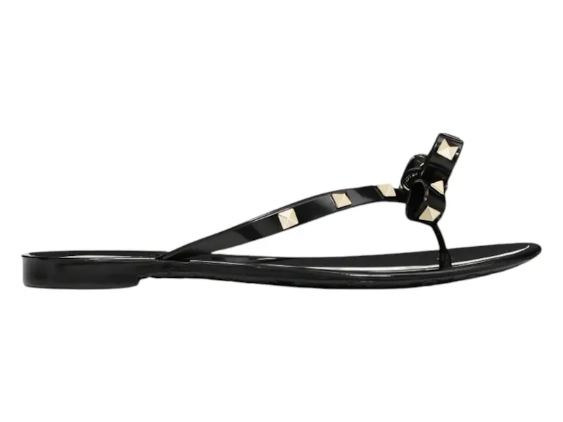 Valentino Rubber Rockstud Thong Sandals Black (Women&apos;s)