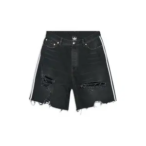 Balenciaga x adidas Unisex Denim Baggy Shorts Black