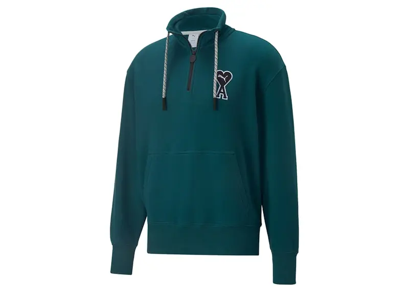 Puma x Ami Half Zip Sweatshirt Varsity Green