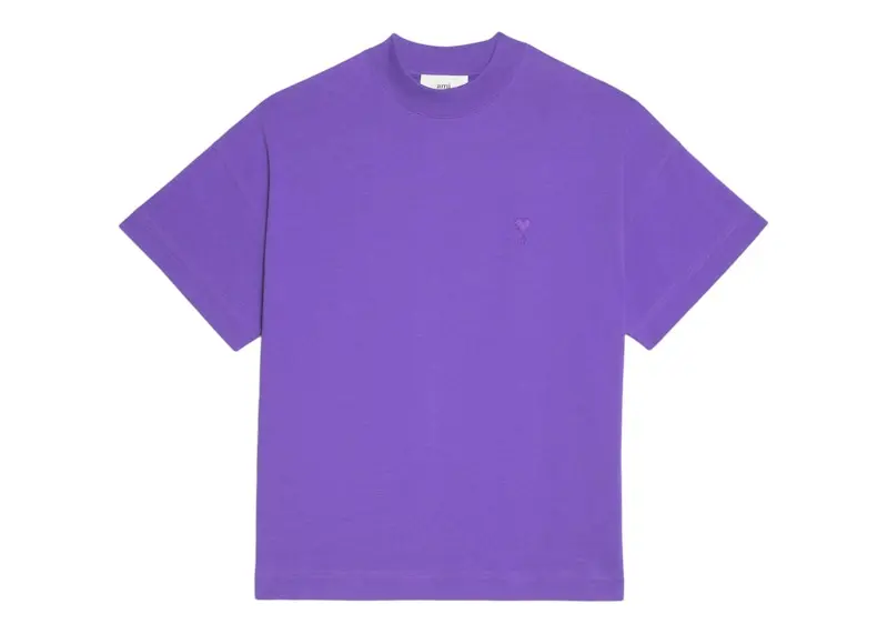 Ami Paris Ami de Coeur Organic Cotton T-Shirt Purple