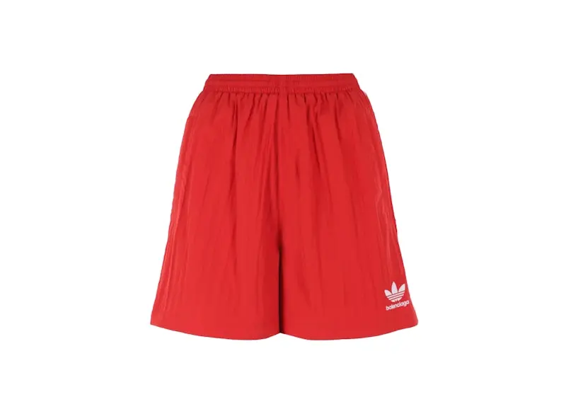 Balenciaga x adidas Crepe Technical Fabric Shorts Red