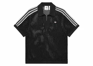 adidas x Edison Chen Crochet Polo Shirt Charcoal