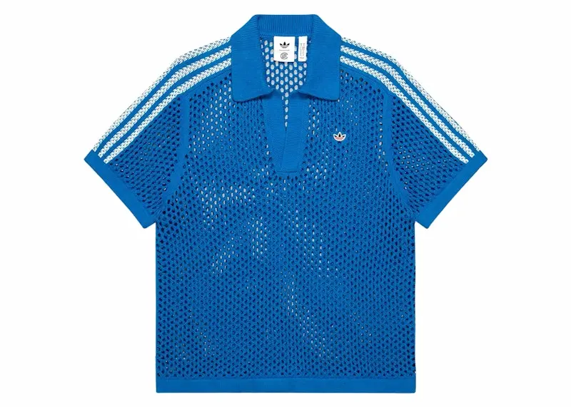 adidas x Edison Chen Crochet Polo Shirt Blue