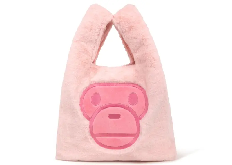 BAPE Baby Milo Fur Tote Bag Pink
