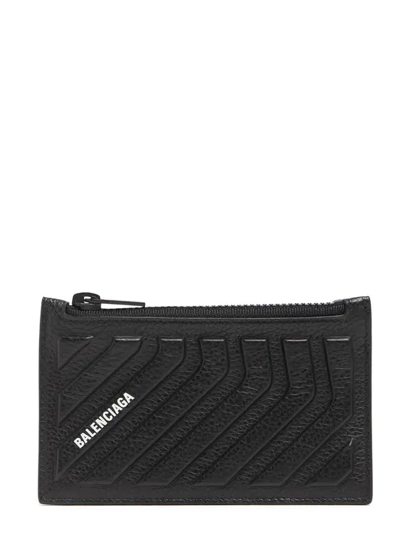 BALENCIAGA Leather Coin &amp; Card Holder