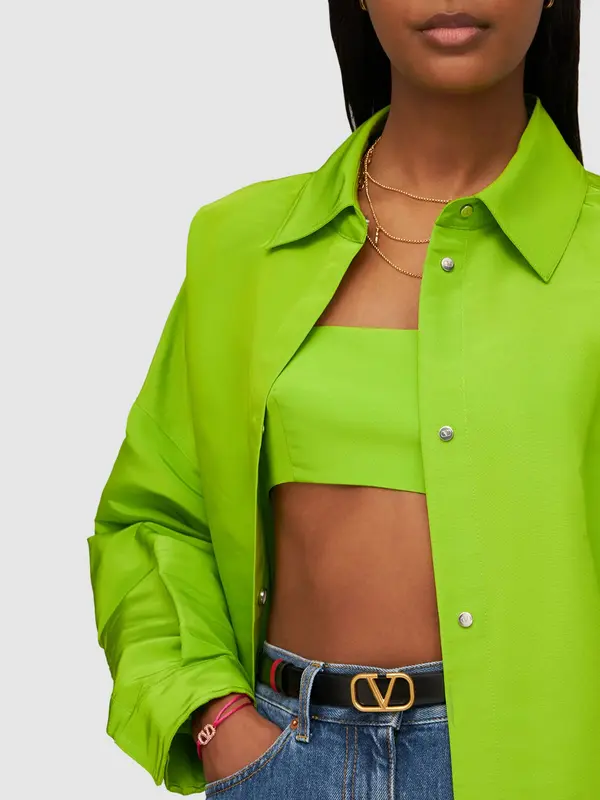 VALENTINO GARAVANI Reversible V Logo Leather Belt