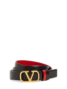 VALENTINO GARAVANI Reversible V Logo Leather Belt